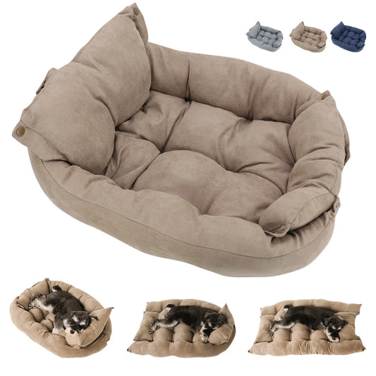 3-in-1 Multifunction Pet Bed – Soft Dog & Cat Cushion, Sofa & Nest for Winter Comfort