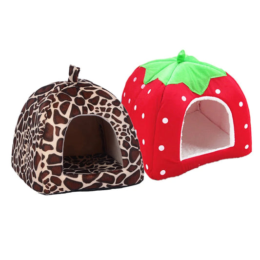 Strawberry Shaped Pet House – Soft Dog & Cat Bed Tent for Small Pets