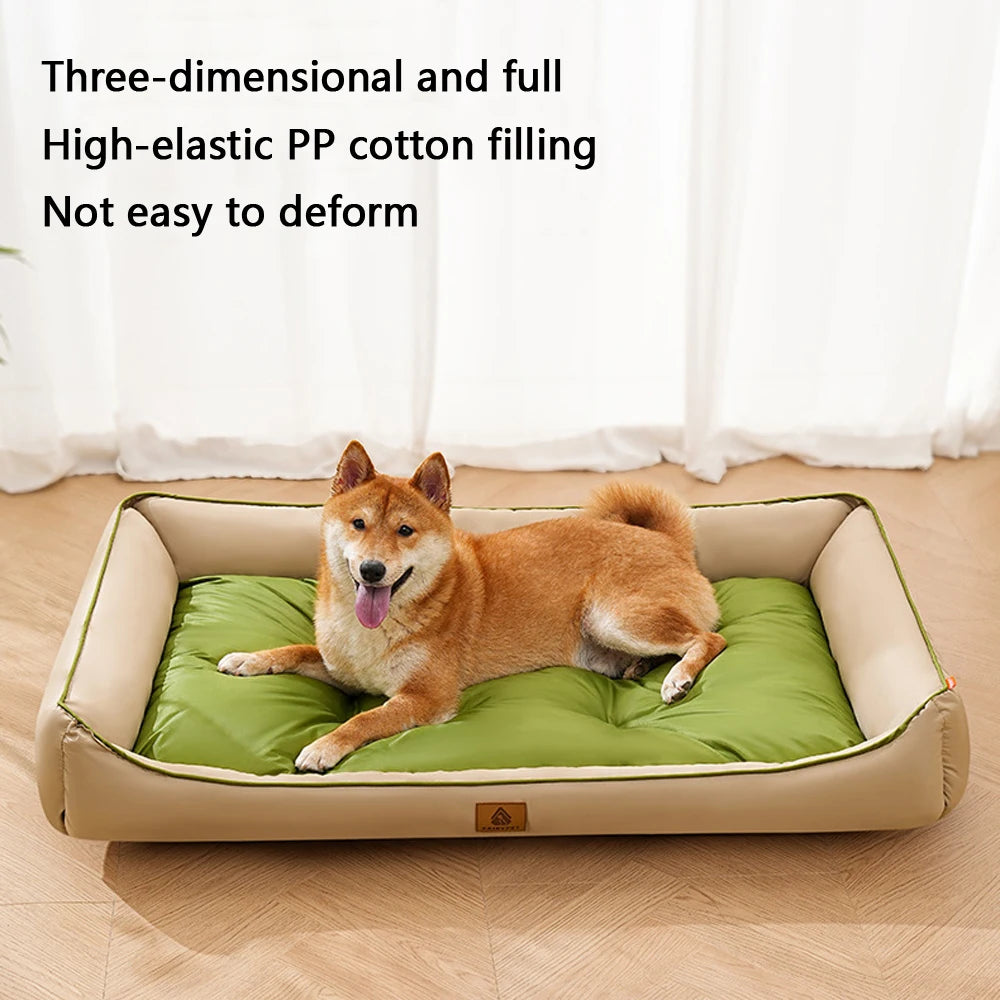 Color-Blocked Oxford Cloth Pet Bed – Summer Cooling Dog & Cat Sofa, S–XXL Sizes