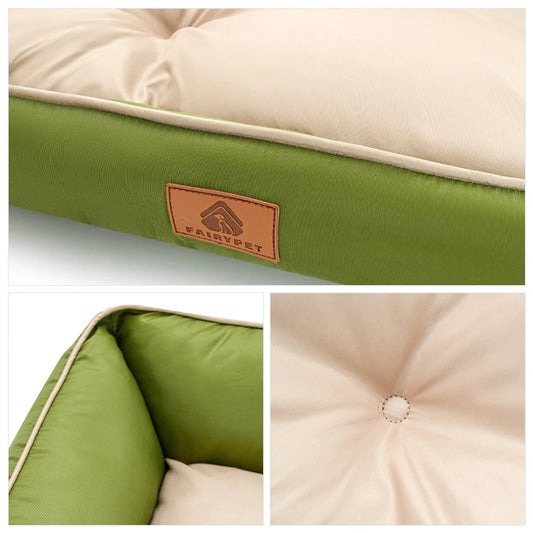 Color-Blocked Oxford Cloth Pet Bed – Summer Cooling Dog & Cat Sofa, S–XXL Sizes